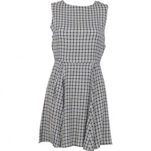 Reformation black/white gingham mini dress